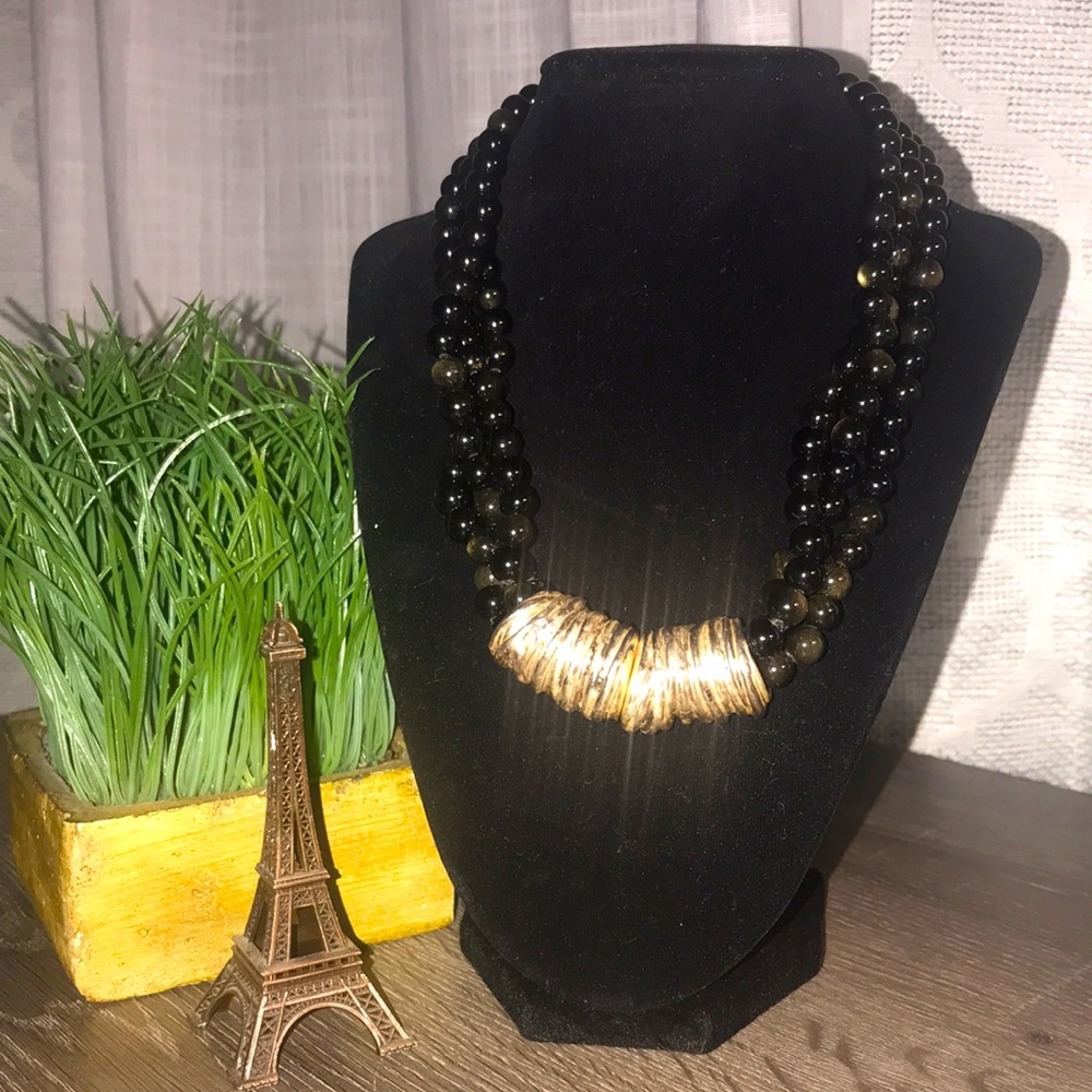 Agate And Silver Beautiful Statement Necklace. - image 1